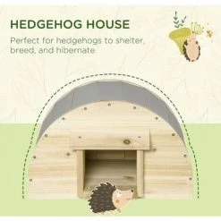 PawHut Wooden Hedgehog House For Garden, Hibernation Home, 40 X 30.2 X 23.5 Cm -PawHut Shop 60881836 4