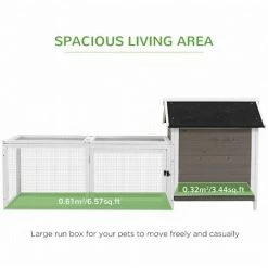 PawHut Wooden Chicken Coop Hen House W/ Removable Tray, Nesting Box, Run, Ramp 3 PawHut Wooden Chicken Coop Hen House W/ Removable Tray, Nesting Box, Run, Ramp -PawHut Shop 61160969 4