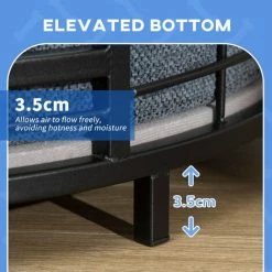 PawHut Raised Dog Bed Modern Pet Sofa, For Small Dogs W/ Cuhsion - Black -PawHut Shop 61258444 4