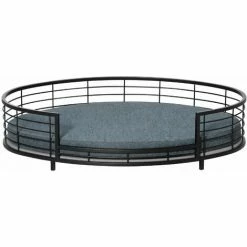 PawHut Raised Dog Bed Modern Pet Sofa, For Small Medium Dogs W/ Cuhsion - Black