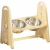 PawHut Adjustable Raised Dog Bowls With Stand And 2 Stainless Steel Bowls