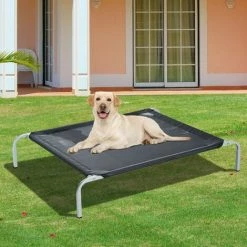 PawHut Elevated Pet Bed Portable Camping Raised Dog Metal Frame Black - Medium -PawHut Shop 6232626 3
