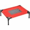 Pawhut Elevated Pet Bed Dog Cool Cot Sleep Indoor Outdoor Portable Basket Red