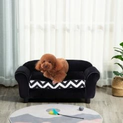 PawHut Dog Sofa Cat Couch Bed For XS Dogs W/ Removable Sponge Cushion - Black 2 PawHut Dog Sofa Cat Couch Bed For XS Dogs W/ Removable Sponge Cushion - Black -PawHut Shop 6232632 3