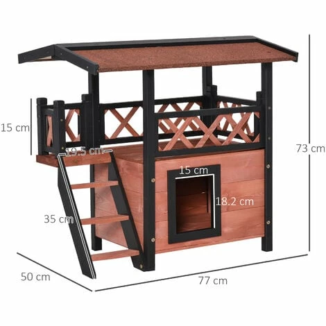 PawHut Wood House Outdoor Weatherproof Shelter Dog Cat PuppyGarden Kennel Crate PawHut Wood House Outdoor Weatherproof Shelter Dog Cat PuppyGarden Kennel Crate -PawHut Shop 6232645 2