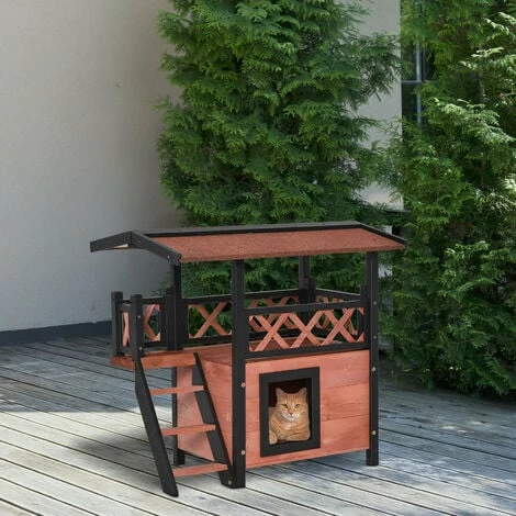 PawHut Wood House Outdoor Weatherproof Shelter Dog Cat PuppyGarden Kennel Crate PawHut Wood House Outdoor Weatherproof Shelter Dog Cat PuppyGarden Kennel Crate -PawHut Shop 6232645 3