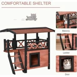 PawHut Wood House Outdoor Weatherproof Shelter Dog Cat PuppyGarden Kennel Crate 3 PawHut Wood House Outdoor Weatherproof Shelter Dog Cat PuppyGarden Kennel Crate -PawHut Shop 6232645 4