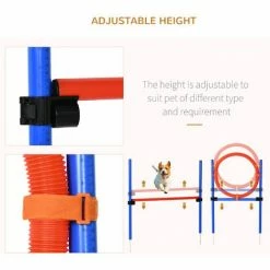 PawHut Pet Agility Training Equipment Dog Training Set Adjustable - Pole + Hoop + Hurdle -PawHut Shop 6232658 5