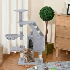 Pawhut Deluxe Cat Tree Climb Post Kitten Scratching Condo Furniture Activity -PawHut Shop 6232662 3