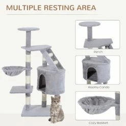 Pawhut Deluxe Cat Tree Climb Post Kitten Scratching Condo Furniture Activity -PawHut Shop 6232662 5