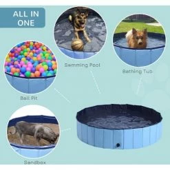 Pawhut Pet Cat Dog Swimming Pool Indoor Outdoor Bathing Foldable Inflate 140cm -PawHut Shop 6232666 4