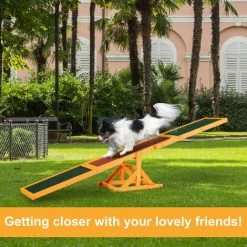 PawHut 1.8m Wooden Pet Seesaw Activity Dog Training Agility Equipment Pet Supplies -PawHut Shop 6232671 4