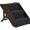 PawHut 3 Step Wooden Dog Steps Adjustable Pet Stairs, Cat Ladder For Bed Couch