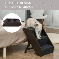 PawHut 3 Step Wooden Dog Steps Adjustable Pet Stairs, Cat Ladder For Bed Couch 3 PawHut 3 Step Wooden Dog Steps Adjustable Pet Stairs, Cat Ladder For Bed Couch -PawHut Shop 6232685 4