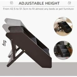 PawHut 3 Step Wooden Dog Steps Adjustable Pet Stairs, Cat Ladder For Bed Couch 4 PawHut 3 Step Wooden Dog Steps Adjustable Pet Stairs, Cat Ladder For Bed Couch -PawHut Shop 6232685 5