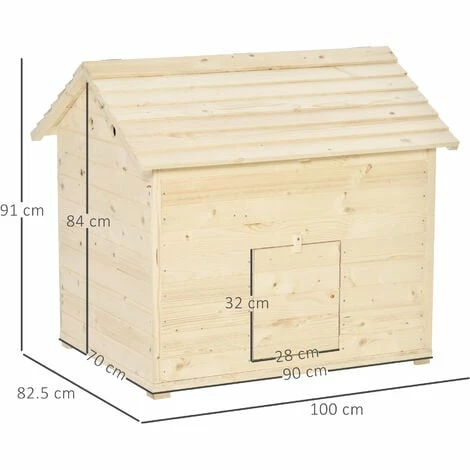 PawHut Wooden Duck House w/ Openable Roof, Raised Base, Air Holes - Natural PawHut Wooden Duck House W/ Openable Roof, Raised Base, Air Holes - Natural -PawHut Shop 63553651 2