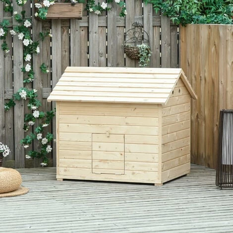 PawHut Wooden Duck House w/ Openable Roof, Raised Base, Air Holes - Natural PawHut Wooden Duck House W/ Openable Roof, Raised Base, Air Holes - Natural -PawHut Shop 63553651 3
