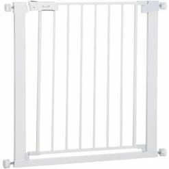 Pawhut Pet Safety Gate Door Barrier Dog Metal Indoor Fence White 75-82cm