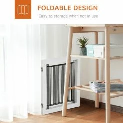 PawHut Foldable Wooden Pet Gate W/ 3 Panels 2 Support Feet For Small Dogs White 4 PawHut Foldable Wooden Pet Gate W/ 3 Panels 2 Support Feet For Small Dogs White -PawHut Shop 63681958 5
