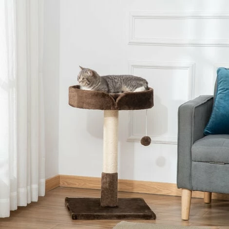 PawHut Small Cat Tree for Indoor Cats W/ Sisal Scratching Post Bed Cushion Toy PawHut Small Cat Tree For Indoor Cats W/ Sisal Scratching Post Bed Cushion Toy -PawHut Shop 63727815 3