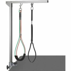 PawHut Adjustable Pet Grooming Arm W/ Clamp, Haunch Holders, Grooming Loop