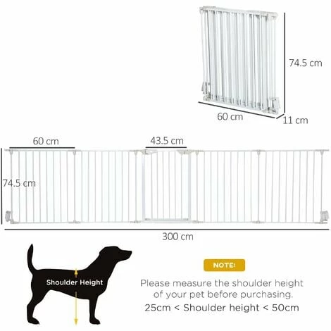 PawHut Pet Safety Gate 5-Panel Playpen Metal Fence W/ Walk Through Door White PawHut Pet Safety Gate 5-Panel Playpen Metal Fence W/ Walk Through Door White -PawHut Shop 64047771 2