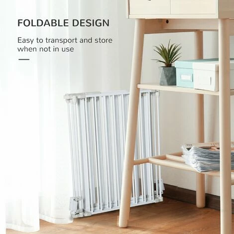 PawHut Pet Safety Gate 5-Panel Playpen Metal Fence W/ Walk Through Door White PawHut Pet Safety Gate 5-Panel Playpen Metal Fence W/ Walk Through Door White -PawHut Shop 64047771 5