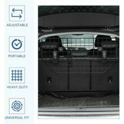 PawHut Car Dog Guard Mesh Boot Barrier Pet Headrest Travel, 90-120W X 40.5H Cm -PawHut Shop 65976054 4