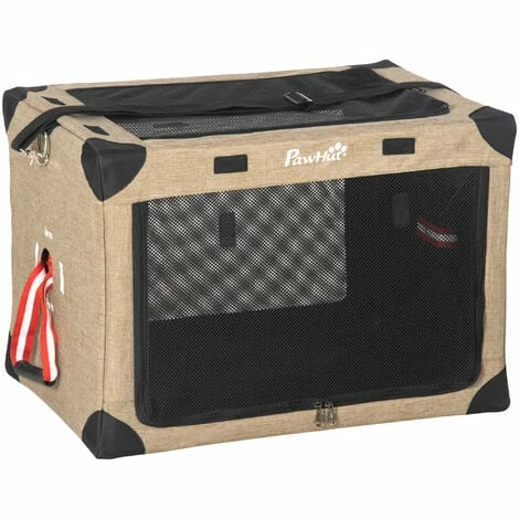 PawHut Collapsible Dog Crate Foldable Pet Carrier for Cats Small Dog 65x45x45cm PawHut Collapsible Dog Crate Foldable Pet Carrier For Cats Small Dog 65x45x45cm -PawHut Shop 67439255 1