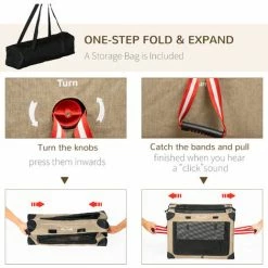 PawHut Collapsible Dog Crate Foldable Pet Carrier For Cats Small Dog 50x34x33cm -PawHut Shop 67439266 5