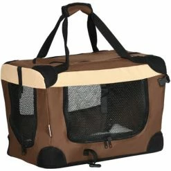 PawHut 51cm Foldable Pet Carrier W/ Cushion For Mini Dogs And Cats - Brown