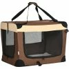 PawHut 70cm Foldable Pet Carrier W/ Cushion For Mini Dogs And Cats - Brown