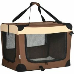 PawHut 70cm Foldable Pet Carrier W/ Cushion For Mini Dogs And Cats - Brown