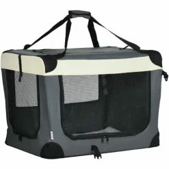 PawHut 70cm Foldable Pet Carrier W/ Cushion For Mini Dogs And Cats - Grey