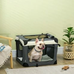 PawHut 70cm Foldable Pet Carrier W/ Cushion For Mini Dogs And Cats - Grey 2 PawHut 70cm Foldable Pet Carrier W/ Cushion For Mini Dogs And Cats - Grey -PawHut Shop 69662183 3