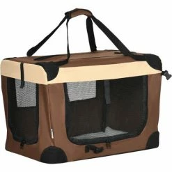 PawHut 60cm Foldable Pet Carrier W/ Cushion For Mini Dogs And Cats - Brown