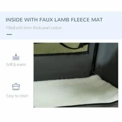 PawHut 81cm Foldable Pet Carrier W/ Cushion, For Medium Dogs And Cats - Grey -PawHut Shop 69662187 5