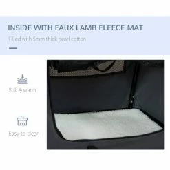PawHut 60cm Foldable Pet Carrier W/ Cushion, For Mini Dogs And Cats - Grey -PawHut Shop 69662188 5