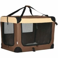 PawHut 81cm Foldable Pet Carrier W/ Cushion For Medium Dogs And Cats - Brown