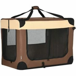 PawHut 91cm Foldable Pet Carrier W/ Cushion For Large Dogs And Cats - Brown