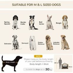 PawHut 91cm Foldable Pet Carrier W/ Cushion For Large Dogs And Cats - Brown -PawHut Shop 69662207 4