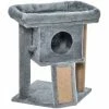 PawHut Cat Tree Activity Centre W/ Scratching Pad, Toy Ball, Cat House - Grey