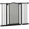 PawHut 74-105 Cm Pet Safety Gate Pressure Fit Stair With Double Locking, Black