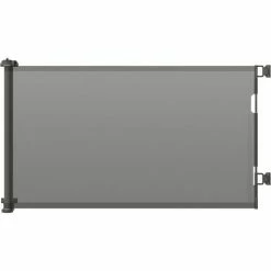 PawHut Retractable Stair Gate For Dogs Mesh Safety Gate - Grey