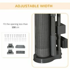 PawHut Retractable Stair Gate For Dogs Mesh Safety Gate - Grey -PawHut Shop 72310950 5