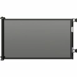 PawHut Retractable Stair Gate For Dogs Mesh Safety Gate - Black