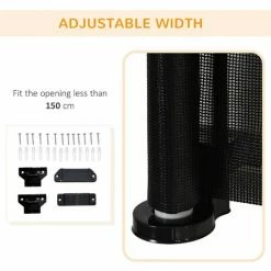 PawHut Retractable Stair Gate For Dogs Mesh Safety Gate - Black -PawHut Shop 72310953 5
