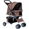 PawHut Pet Stroller Carrier Foldable Deluxe Jogger Walk Travel Dog Cat 4 Wheels