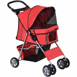 Front Page 16 PawHut Pet Stroller Carrier Foldable Deluxe Jogger Walk Travel Dog Cat 4 Wheels