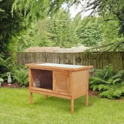 PawHut Rabbit Hutch Bunny Cage Guinea Pig Elevated House Wood Outdoor Garden 2 PawHut Rabbit Hutch Bunny Cage Guinea Pig Elevated House Wood Outdoor Garden -PawHut Shop 7931391 3
